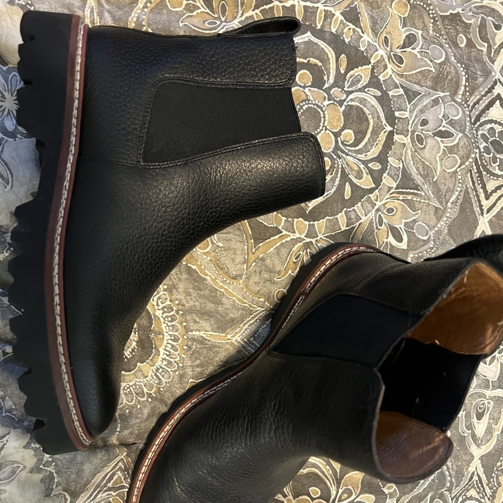 Black leather boots